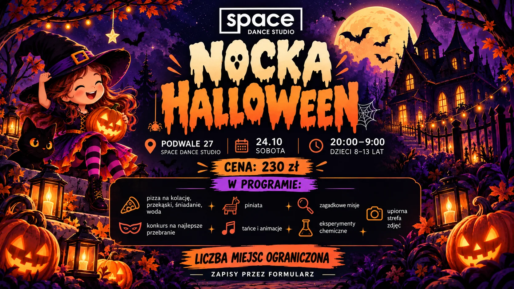 NOCKA HALLOWEEN DLA DZIECI W WIEKU 8-13 LAT 🎃 — zdjęcie 1